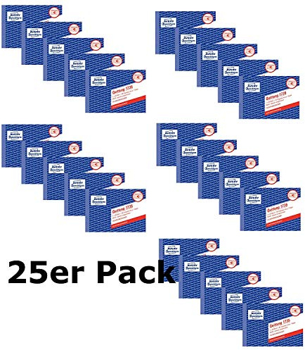 Avery Zweckform 1735 Quittung (A6 Quer, MwSt. separat ausgewiesen, 2x40 Blatt) weiß/gelb (25er Pack)