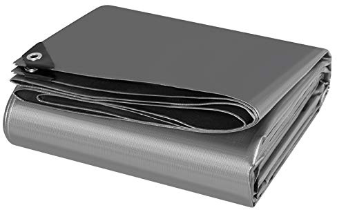 Laneetal Abdeckplane wasserdicht mit Ösen reißfest 3x5m Grau | 180g/m²; beidseitig beschichtet; für Gartenmöbel & Trampolin; Camping; Gewebeplane