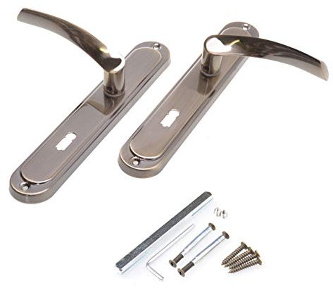 Aqbau Türdrückerset Langschild Patina Türdrücker Türklinke Türgriffe Türbeschlag RO (BB Buntbart)