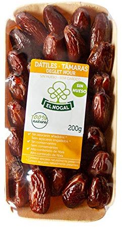 EL NOGAL Frutas Deshidratadas Dátiles Sin Hueso Bandeja, 200 G