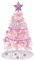 Mini Árbol De Navidad,GEDEGOOK Árbol De Navidad Artificial con 29 Piezas De Adornos Colgantes,de Pilas Escritorio Árbol De Navidad para Casa, Cocina,Comida Mesa Bricolaje Navidad Decoraciones,Rosado