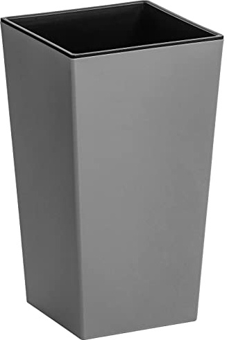 Dehner Pflanztopf Elise mit Selbstbewässerungs-System, ca. 26 x 15 x 15 cm, Kunststoff, grau-matt