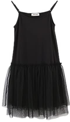 Donna Mesh Splice Cami Full Slip Estensore Abito Spaghetti Spalline Sottogonna, Taglia unica