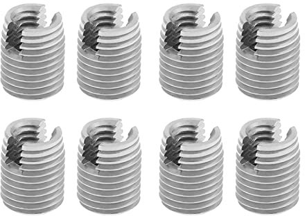 Restokki Gewindereparatureinsatz, 20 Stück Metall Selbstschneidende Schlitzschraube Gewindeeinsatz Spiralreparatur M4 x 8 mm Set 8