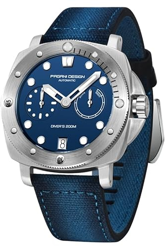 Pagani Design Automatische Herrenuhren Widerstandsfähiges Nylonarmband Wasserdrehbare Lünette Saphirglas Datumsanzeige