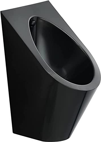 Schwarzes Urinal aus Edelstahl 304, an der Wand montierte öffentliche Toilette mit Induktionsdrainage, vertikale Toilette