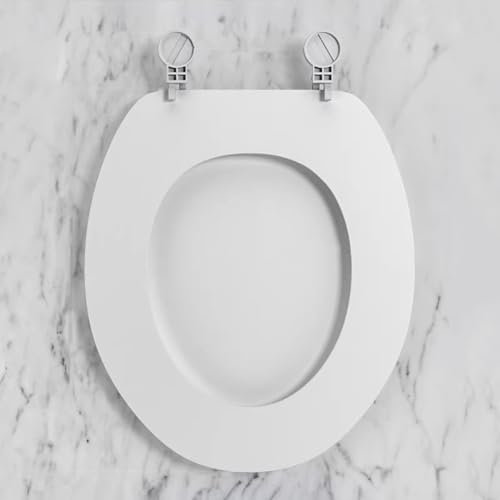 Siège de toilette à fermeture douce en forme de O, siège de toilette à dégagement rapide, couvercle fixe à fermeture douce pour salle de bain avec libération rapide (type O blanc)
