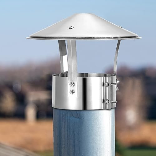 Comignolo in Acciaio Inox, Cappuccio Di Sfiato Del Tetto，Cappa per camino A Cono Copertura, Comignolo Antipioggia Terminale canna fumaria stufa a pellet，Cappello Scarico fumi(315mm/12.4in)