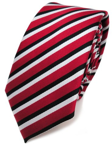 TigerTie - schmale Designer Krawatte in gestreift gemustert - Krawattenbreite 6 cm