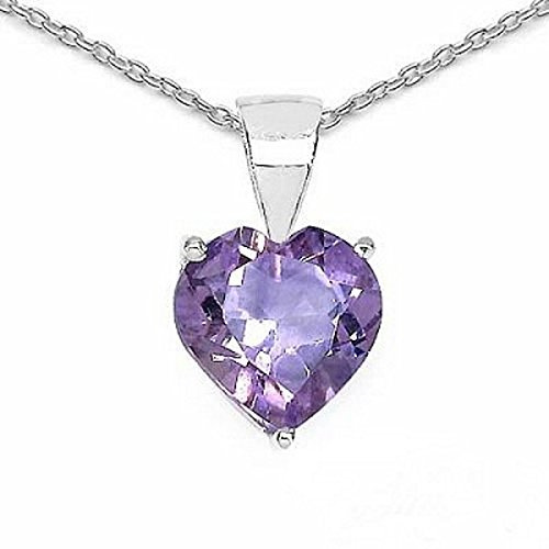 Schmuck-Schmidt-Collier/Kette mit Amethyst-Herz-Anhänger-1,50 Karat