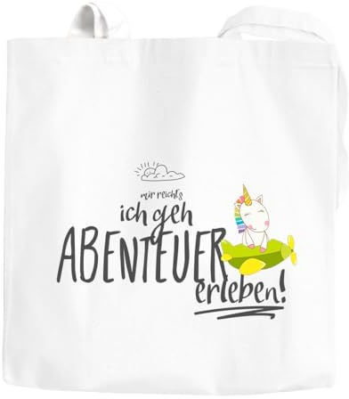 MoonWorks Jutebeutel Einhorn Unicorn Mir reichts ich geh Abenteuer erleben Shoppingtasche Einkaufstasche