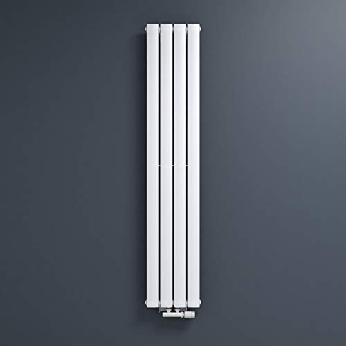 Mai & Mai Radiatore Verticale da Bagno 160x31cm, Radiatore Scaldasalviette a Due Strati Termoarredo Scalda Portasciugamani da Parete e Pavimento in Acciaio, Bianco