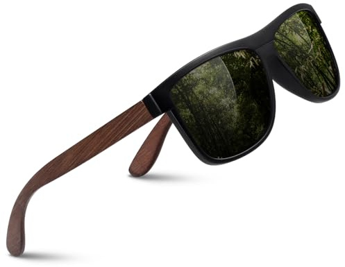 CGID Sonnenbrille Herren Damen Bambus Polarisiert Brillengläser UV400-Schutz CAT3 CE M07