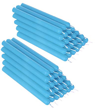 NKlaus 50x hellblau Paraffinwachs 12cm rußfrei Handarbeit Tafelkerzen Ritualkerze Tropfkerzen 36338
