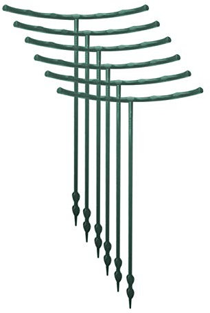 Panonw Pflanzenring-Stütze für Topfpflanzen, grüner, halbrunder Pflanzenstützring, Pflanzenstützstäbe, Pflanzenkäfig, Pflanzenunterstützung für Tomaten, Rose, Rebe (26 x 15 cm), 6 Stück
