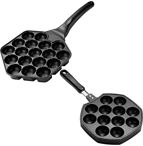 MNSRRN Cacerola de Takoyaki del hogar, Pan de la Torta de gofres de Hierro Fundido, Antiadherente, Unidad de Calor Uniforme Takoyaki Pan, Adecuado para Estufa de Gas, Cocina de inducción