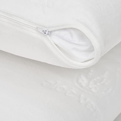 Funda de Almohada Aloe-Vera Sensitive - con Cremallera Lateral -Suave, Transpirable, Ajustable- Funda Protectora de Almohada – Especial Almohadas viscoelásticas. (40x135Cm)