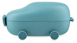 Alessi Food à Porter SA06 LAZ - Snack Box avec Deux Compartiments en Forme de Voiture Jouet en Résine Thermoplastique, Sans BPA, Bleu