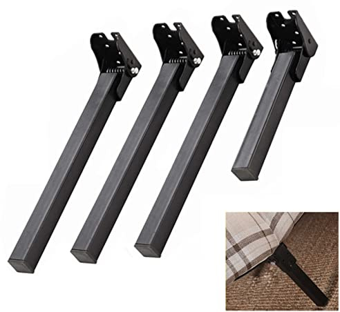 4 Stück klappbare Möbelbeine,Ersatz-Haarnadel Tischbeine Metall Couchtisch Support Beine für Home Decoration mit Montageschrauben Schwarz (45cm(17.7in))