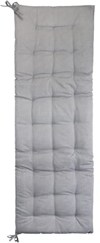 Brandsseller Bankauflage 120x40x4 cm – Sitzkissen für Gartenbank & Essbank – wasserabweisend, pflegeleicht & weich gepolstert für drinnen & draußen - Weiß/Schwarz gestreift