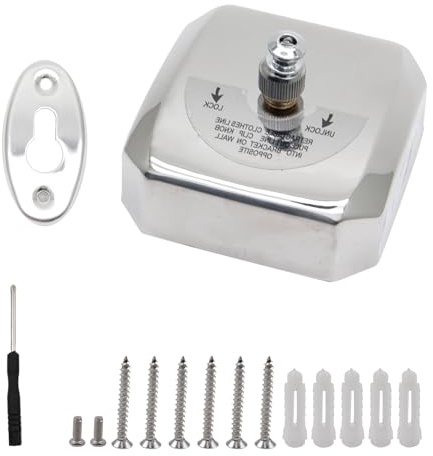 Semetall Strapazierfähige Wäscheleine aus 304 Edelstahl, einziehbar, mit verstellbarem Edelstahlseil für Dusche, 3,6 m