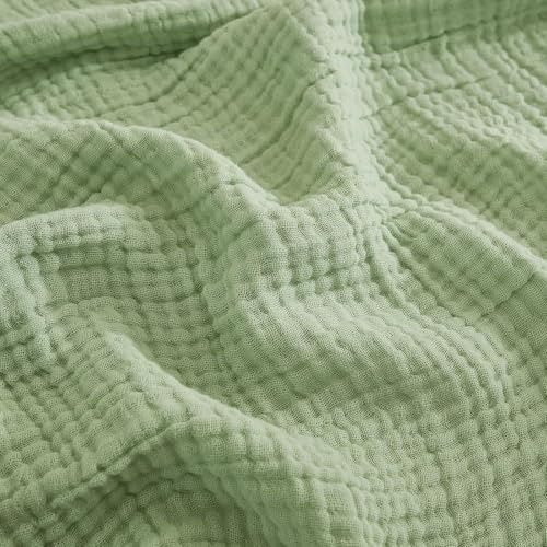 EMME Musselin-Decke 150x200 Baumwolle Oeko-TEX Erwachsene Tagesdecke,Grün
