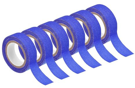sourcing map 6 Rollos de Cinta Adhesiva de Tela de Gaffers Neon, 0.6 pulgadas x 16.5 pies Cinta que Brilla en la Oscuridad Cinta Adhesiva Fluorescente Luz Negra, Azul