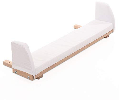 babybay Verlängerungsseite Natur unbehandelt inkl. Matratzenergänzung weiß passend für Modell Original und Midi