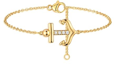 Jenosy Bracelet plaqué or 14 carats pour femme, Acier inoxydable