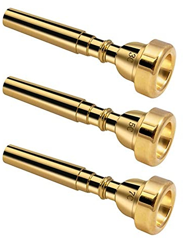 TsoLay 3er-Pack Messing-Trompetenmundstück-Set Trompetenmundstück 3C 5C 7C Trompete für Anfänger (Gold)