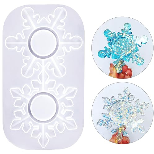 PHOGARY Stampo in Resina Stampi Silicone Portacandele, Resina Epossidica Stampi, Stampo Colata in Silicone per Fai-da-Te Candelabro Candele l'inverno Natale Decorazioni Natalizie