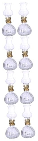 Alipis 8 STK Kürbisöllampe Aus Glas Öllampe Mit Großer Kammer Öllaterne Petroleumlampe Öllampe Für Den Innenbereich Vintage Öllampe Alte Lampe Kammer Sturmlampe Kerosin Transparent Metall