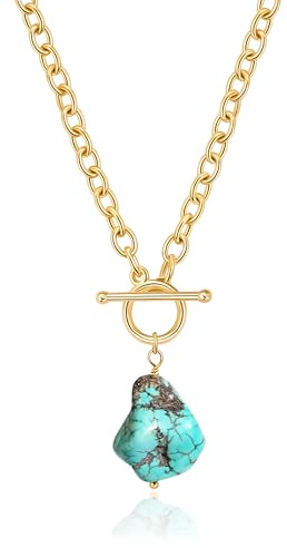 Aobei Pearl 18K Gold 3D Puffy Micro-gepflasterte Cubic Zirkonia Anhänger Halskette für Frauen mit OT Toggle Front Verschluss