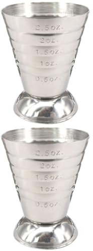 Cabilock 2 Piezas taza de tiro de medición vaso medidor barra de jigger barra jigger de onzas Silver