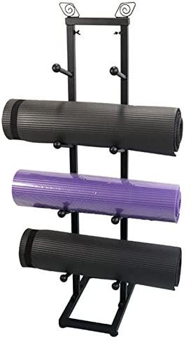 Bodenständer Metall Yogamatte Halter Rack, 4 Schichten schwarz riesige Kapazität Lagerregal, Home Gym Übung/Pilates Matten Veranstalter