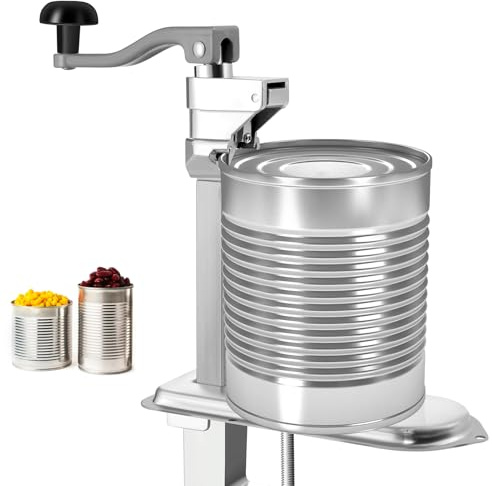 Ankishi 42cm Commercial Can Opener with Base, Heavy Duty Stainless Tin Opener for Cans Up to 25cm Tall, Adjustable Height Manual Can Opener for Hotels, Restaurants, Bars, Home