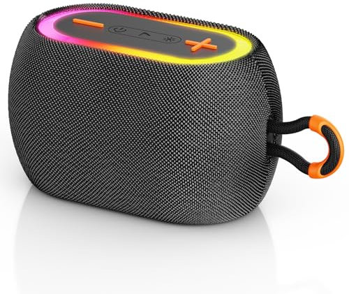 Tisco Cassa Bluetooth Portatile da 20W con Cinturino, Bluetooth 5.3, Suono Stereo a 360°, TWS, 24 Ore di Autonomia, Luci RGB, Ingresso AUX/TF, Impermeabile, Ideale per Casa, Feste e Esterni (Nero)