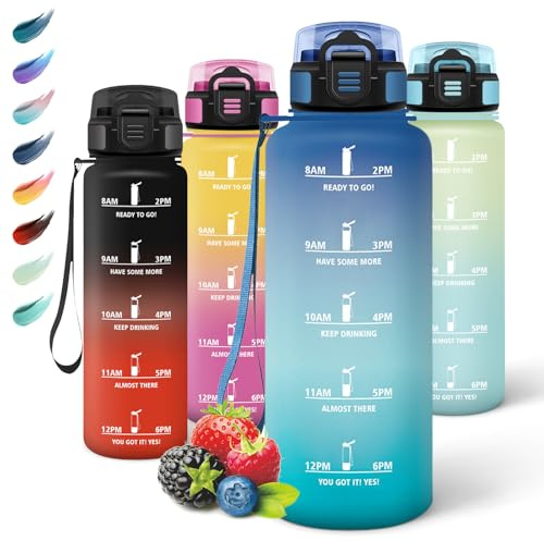 Motswedi Gourde Sport, 1500ml Anti Fuite, Gourde Paille, Réutilisable , Bouteille d'eau, sans BPA, Bouteille Reutilisable, pour Enfant, Adulte, Randonnée, l'école, Fitness, Bleu Vert
