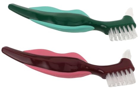 SAFIGLE 2piezas Cepillo De Dientes Para Prótesis Limpiador De Dentaduras Postizas Cuidado Bucal Multiusos