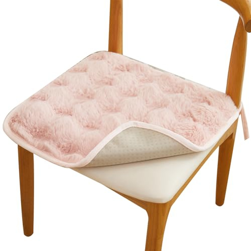 XDKS Cojines para Silla y Asiento, Cojín de Asiento Relleno para Cocina, Jardín y Terraza, Cojín Decorativo con Correas de Sujeción (Rosa,40×40cm)
