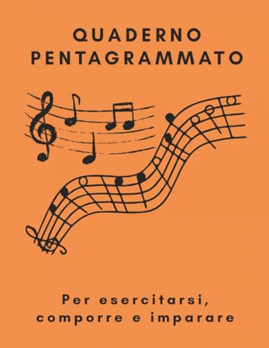 Quaderno pentagrammato: Quaderno pentagrammato A4, 14 pentagrammi per pagina, il pentagramma standard composta da 5 linee parallele, 100 pagine ... ideale per bambini, ragazzi e adulti
