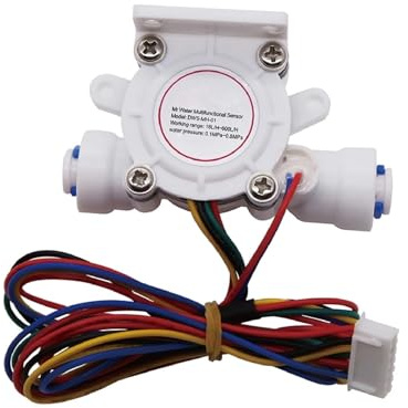 Flow Meter, Multi-Function Flow Sensor MH-01 MH-02 TDS Temperature Hall Effect 1/4 & 3/8 Quick Connect High Accuracy(MH-02-G3-8)