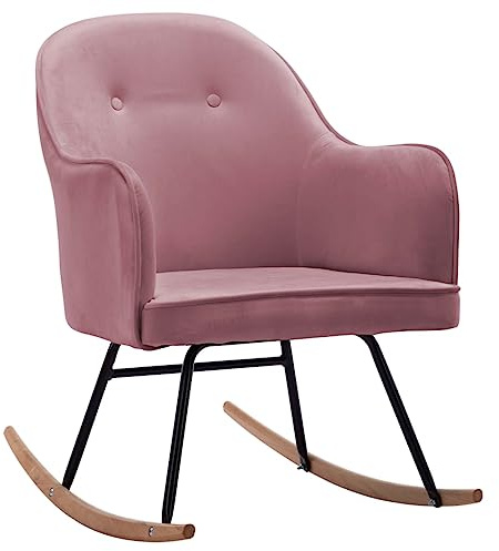 Tomostar Schaukelstuhl, Schaukelstuhl, Velours, 60 x 74 x 84 cm, Rosa
