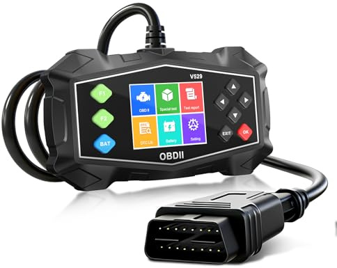 OBD2 Diagnosegerät OBD Auto Adapter: EOBD Auto Scanner Motor Diagnose Fehlerauslesegerät Lesegerät mit OBDII Funktionen, Batterietester - Deutsch KFZ Auslesegerät für alle OBDII-Fahrzeuge ab 1996