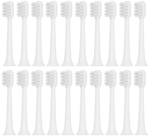 Têtes souples, compatible avec Xiaomi, T200 pour adultes | Têtes de rechange à clipser pour brosses à dents électriques standard, poils souples, en plastique(White-20PCS)