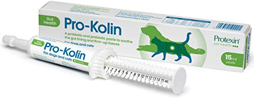 Protexin Pro-Kolin Digestive Support Paste for Cats & Dogs to Firm Poop, 15ml Syringe, Beef Flavour