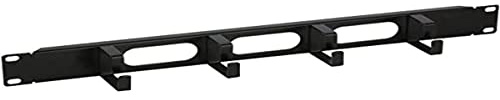 Panel pasacables Negro con 3 Agujeros, 1U