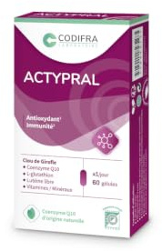 CODIFRA | Actypral 60 Gélules | Complexe Antioxydant Complet | Vitamines C, E, D3, Zinc, Sélénium, CoQ10 | Soutien Immunité