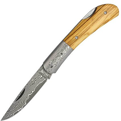 Haller Damast-Taschenmesser Olivenholzgriff, 42965