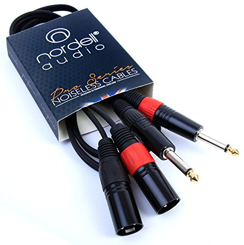 2 x XLR to 2 x 1/4 inch Jack Lead Cable 1.5m 5ft